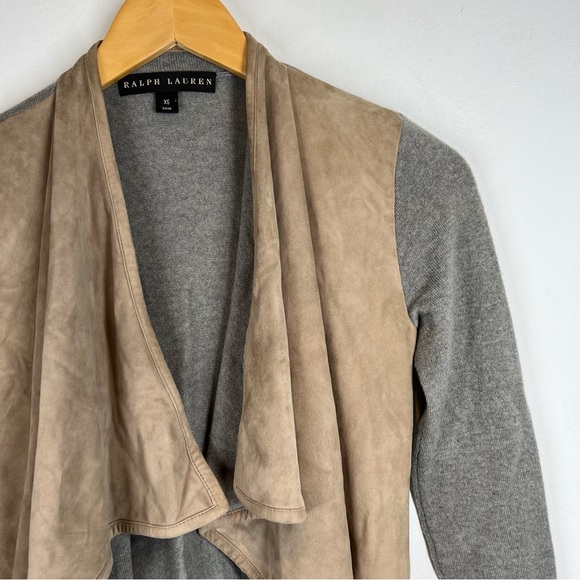 Ralph Lauren Black Label Cashmere Suede Open Cardigan - Picture 4 of 7